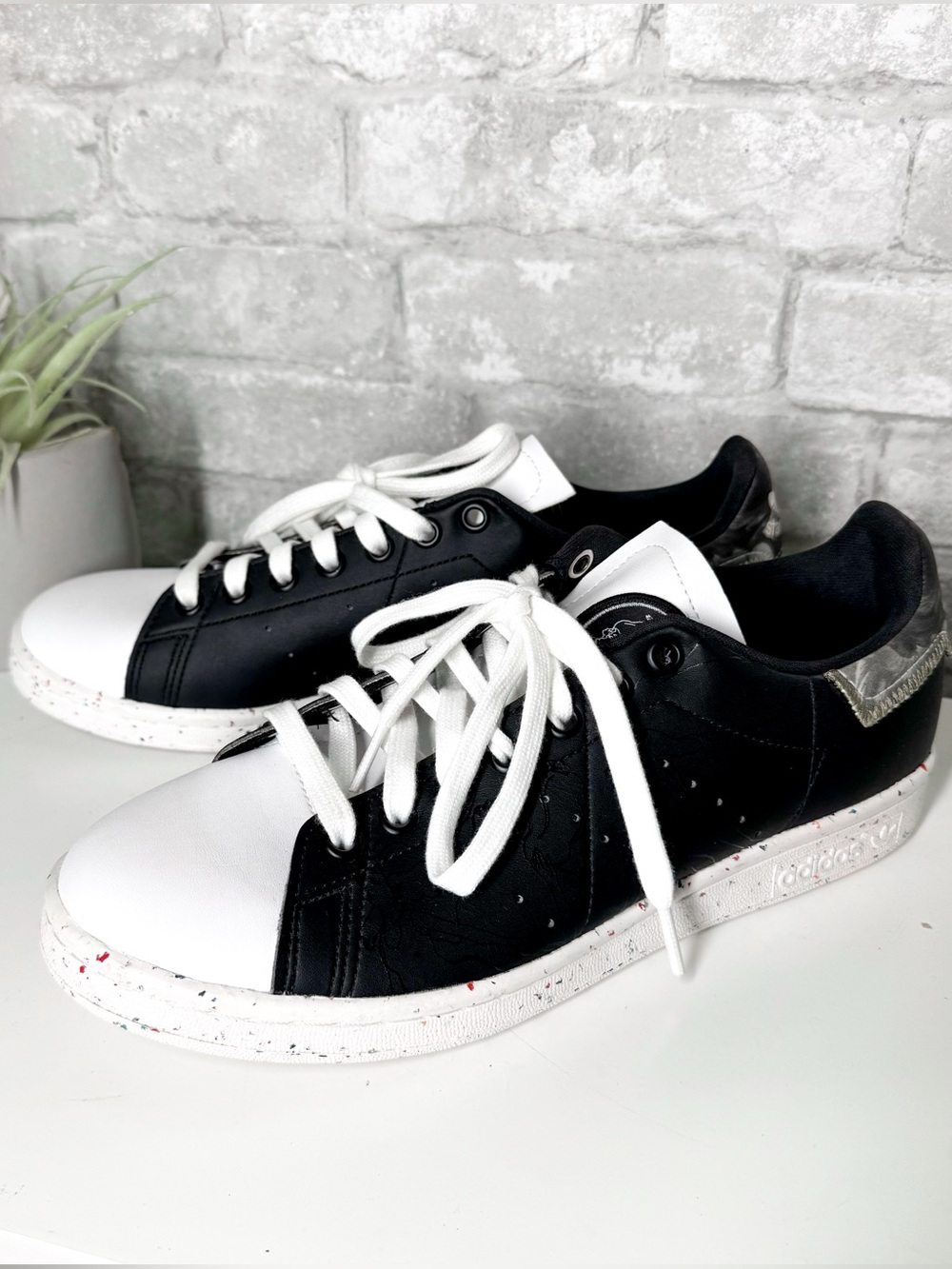 adidas Yoshitoshi Kanemaki x Adidas Stan Smith Black and White Low-Top Sneakers